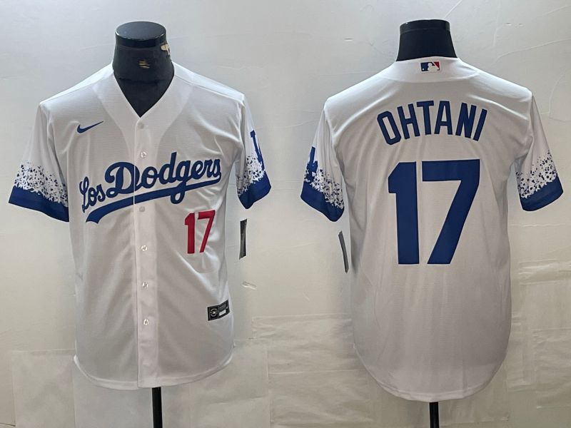 Men 2025 Los Angeles Dodgers #17 Ohtani White City edition Nike MLB Jersey style 6238